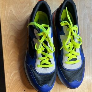 Skechers Women’s Blue & Neon Yellow Lace-Up Sneakers